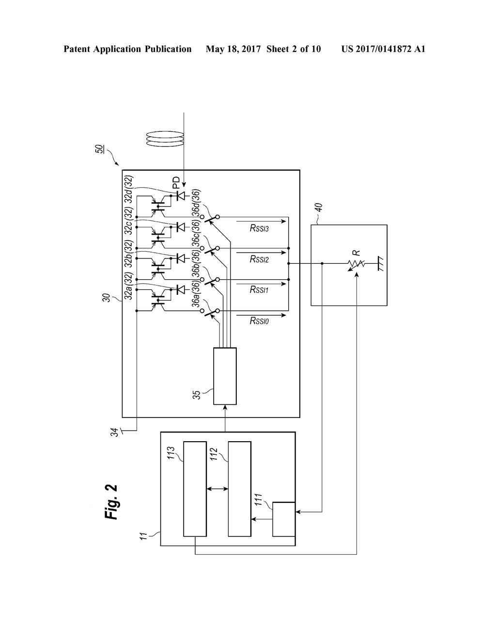 OPTICAL RECEIVER AND METHOD OF MONITORING OPTICAL POWER OF OPTICAL SIGNAL     INPUT THERETO - diagram, schematic, and image 03