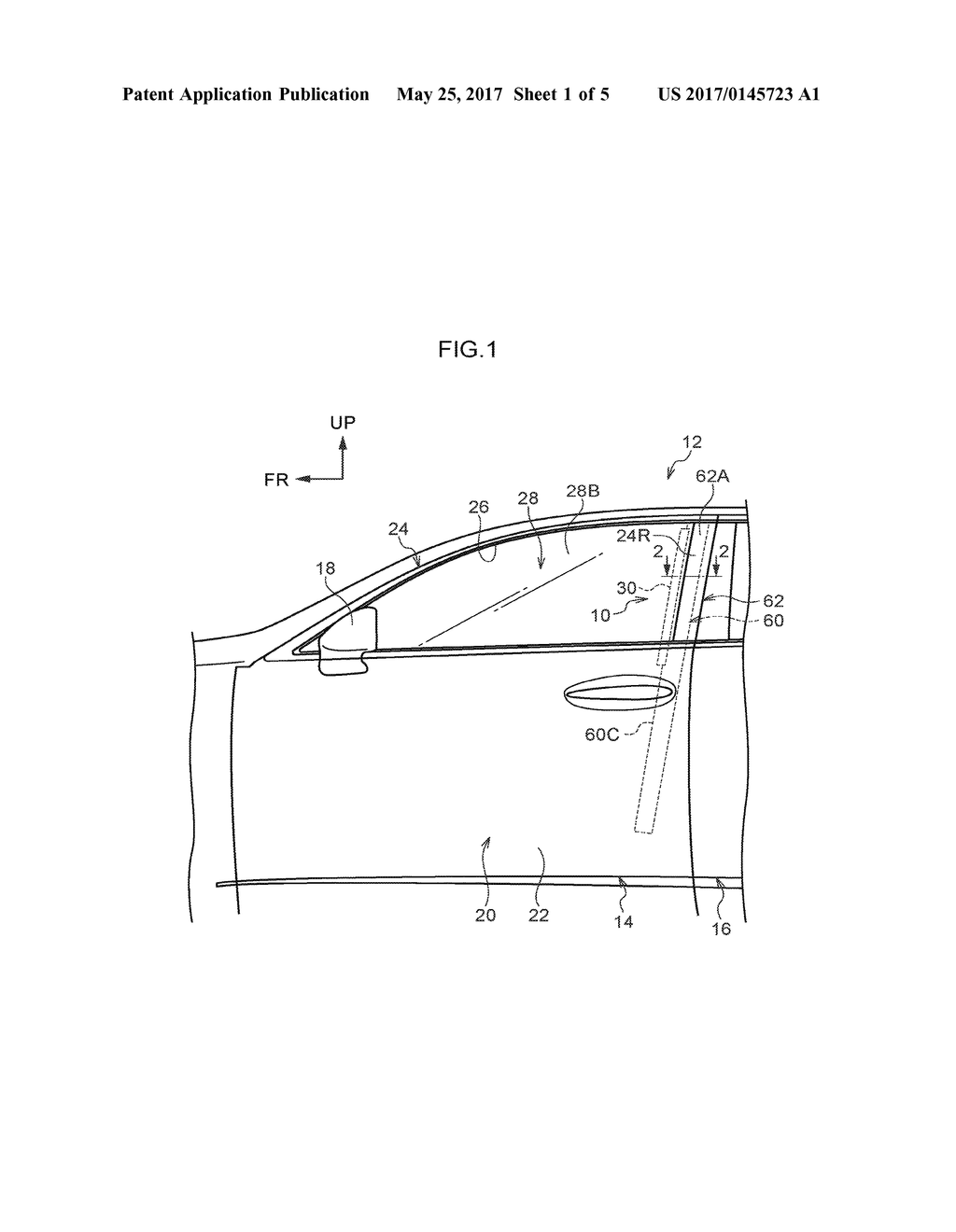 STRUCTURE CONFIGURED TO RAISE AND LOWER VEHICLE GLASS DOOR - diagram, schematic, and image 02