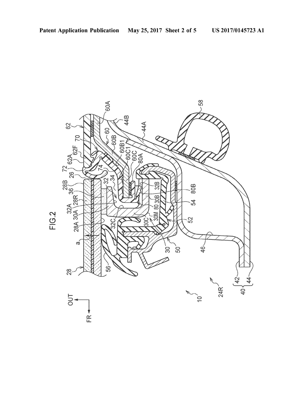 STRUCTURE CONFIGURED TO RAISE AND LOWER VEHICLE GLASS DOOR - diagram, schematic, and image 03