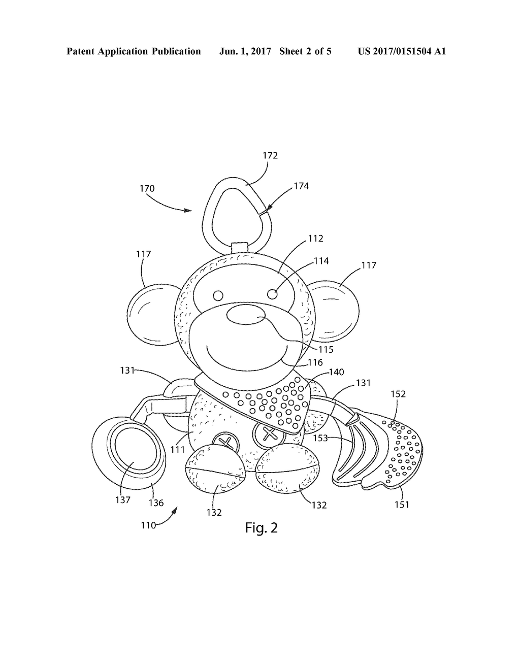 PLUSH STUFFED ANIMAL WITH REMOVABLE RIGID TEETHING BANDANA - diagram, schematic, and image 03