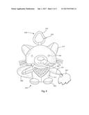 PLUSH STUFFED ANIMAL WITH REMOVABLE RIGID TEETHING BANDANA diagram and image