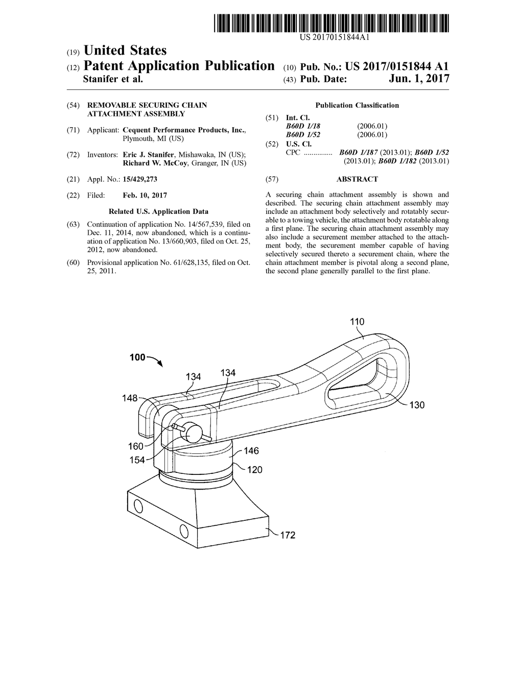 REMOVABLE SECURING CHAIN ATTACHMENT ASSEMBLY - diagram, schematic, and image 01