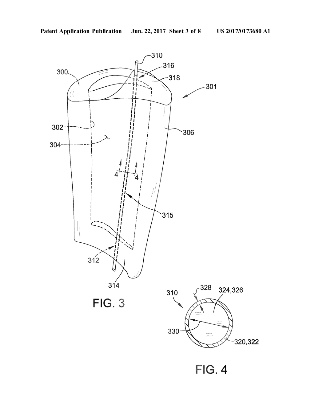 METHOD AND ASSEMBLY FOR FORMING COMPONENTS HAVING INTERNAL PASSAGES USING     A JACKETED CORE - diagram, schematic, and image 04