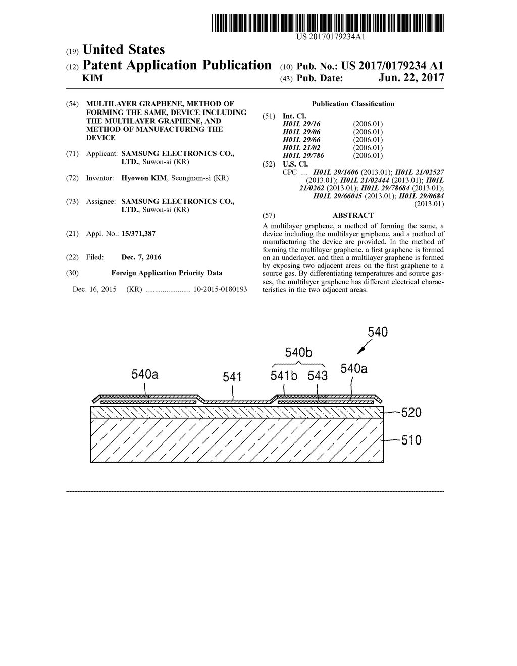 MULTILAYER GRAPHENE, METHOD OF FORMING THE SAME, DEVICE INCLUDING THE     MULTILAYER GRAPHENE, AND METHOD OF MANUFACTURING THE DEVICE - diagram, schematic, and image 01