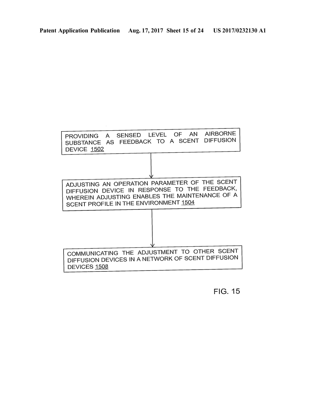 METHOD AND SYSTEM OF SENSOR FEEDBACK FOR A SCENT DIFFUSION DEVICE - diagram, schematic, and image 16