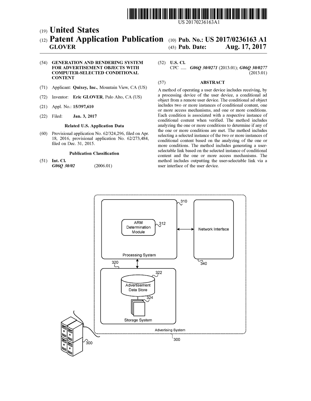 Generation and Rendering System for Advertisement Objects with     Computer-Selected Conditional Content - diagram, schematic, and image 01