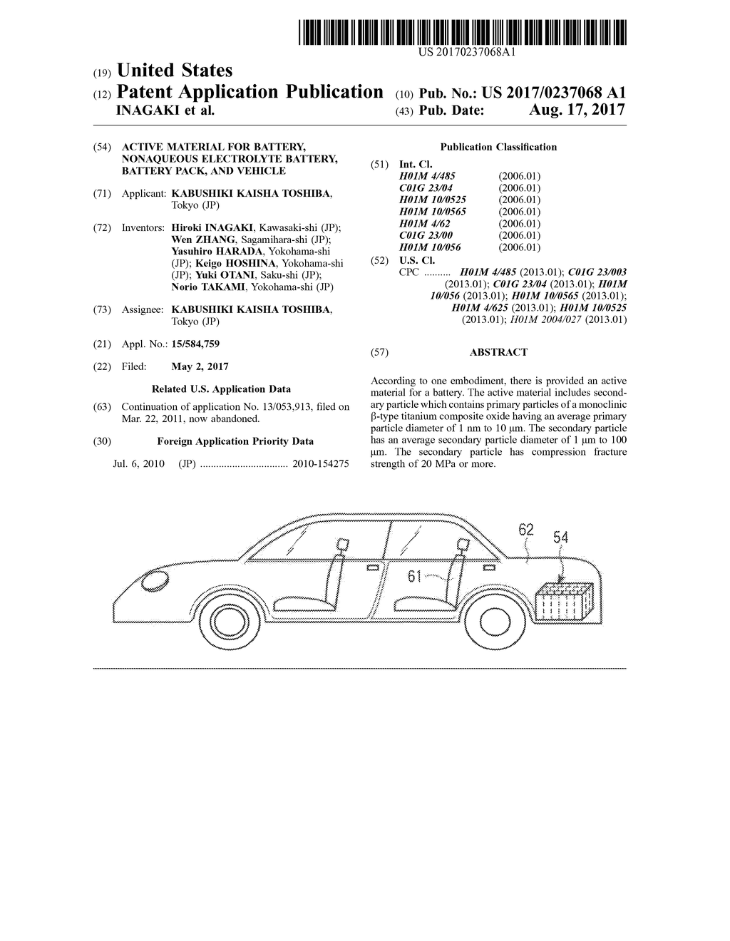 ACTIVE MATERIAL FOR BATTERY, NONAQUEOUS ELECTROLYTE BATTERY, BATTERY PACK,     AND VEHICLE - diagram, schematic, and image 01