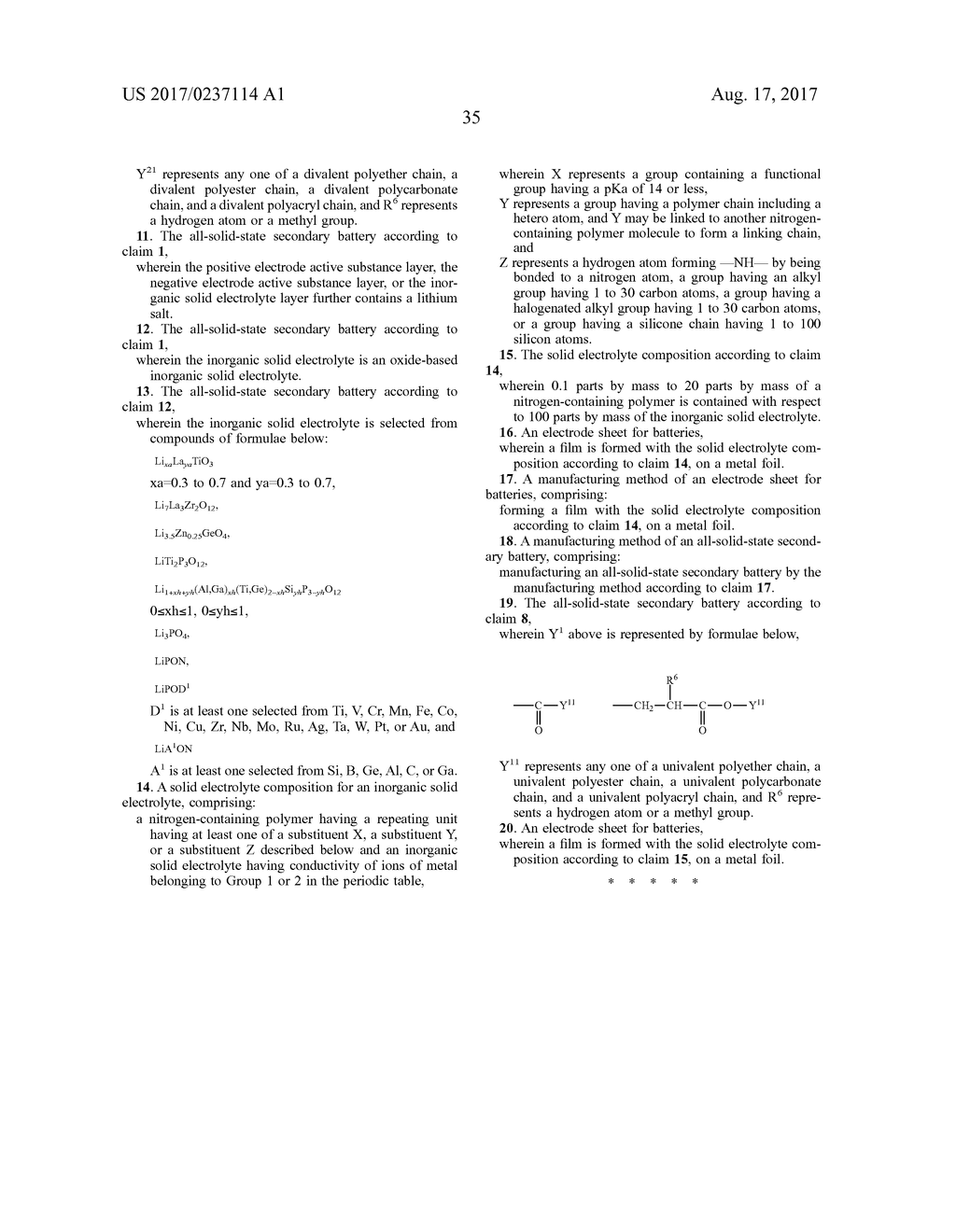 ALL-SOLID-STATE SECONDARY BATTERY, SOLID ELECTROLYTE COMPOSITION AND     ELECTRODE SHEET FOR BATTERIES USED IN THE SAME, AND MANUFACTURING METHOD     OF ELECTRODE SHEET FOR BATTERIES AND ALL-SOLID-STATE SECONDARY BATTERY - diagram, schematic, and image 37