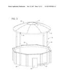 ABOVE-GROUND SWIMMING POOL WITH INTEGRAL AUTOMATIC RAISING AND LOWERING     HARD COVER, AND AN AUTOMATIC RAISING AND LOWERING RETROFIT HARD COVER FOR     AN EXISTING IN-GROUND AND ABOVE-GROUND SWIMMING POOL diagram and image