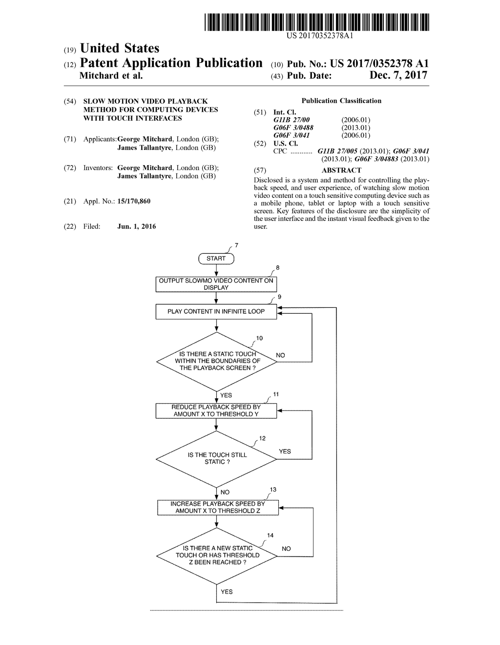 SLOW MOTION VIDEO PLAYBACK METHOD FOR COMPUTING DEVICES WITH TOUCH     INTERFACES - diagram, schematic, and image 01